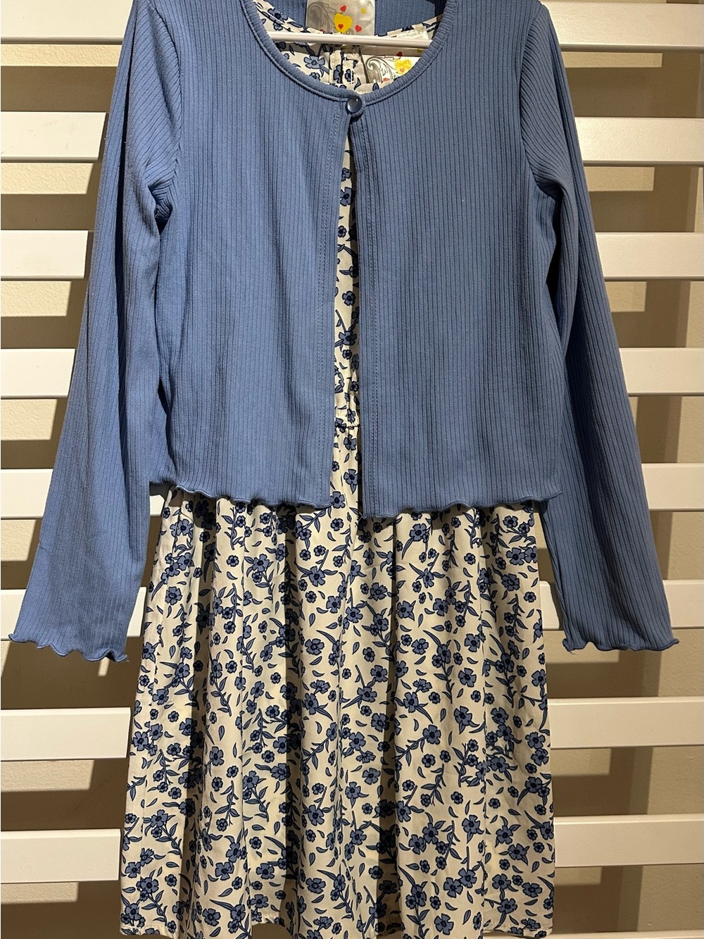 Jenna & Jessie Girls 6X Floral Dress & Cardigan 2-Piece Set